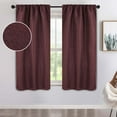 thumbnail image 1 of BNM Solid Textured Blackout Curtains, Set of 2, 26" x 63", Mulberry, 1 of 8