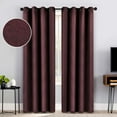thumbnail image 1 of BNM Solid Textured Blackout Curtains, Set of 2, 52" x 84", Mulberry, 1 of 7