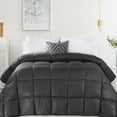 thumbnail image 1 of BNM Striped Comforter Down Alternative Bedding, King, Charcoal, 1 of 12
