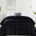 thumbnail image 1 of BNM Striped Comforter Down Alternative Bedding, Twin/Twin XL, Black, 1 of 12