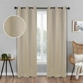 thumbnail image 1 of BNM Textured Waves Blackout Curtains, Set of 2, 42" x 108", Ivory, 1 of 8