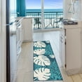 thumbnail image 1 of BNM Tropical Leaves Indoor Outdoor Area Rug, 2' 7" x 8', Blue-Green-Cream, 1 of 4