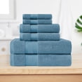 thumbnail image 1 of BNM Turkish Cotton Heavyweight 6 Piece Towel Set, Denim Blue, 1 of 5