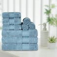 thumbnail image 1 of BNM Turkish Cotton Heavyweight 9 Piece Towel Set, Denim Blue, 1 of 5