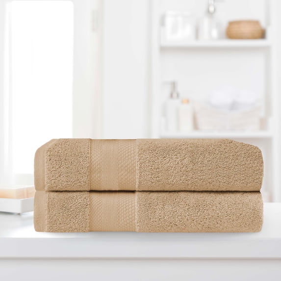 BNM Turkish Cotton Heavyweight Bath Sheet Set, Hazelnut