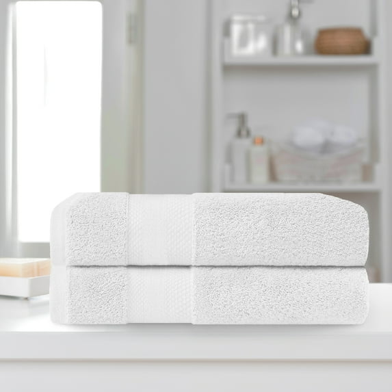 BNM Turkish Cotton Heavyweight Bath Sheet Set, White