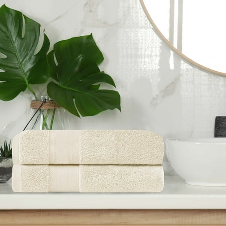 BNM Turkish Cotton Heavyweight Bath Towel Set, Ivory