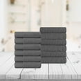 thumbnail image 1 of BNM Turkish Cotton Jacquard and Solid Towel Set of 12, Grey, 1 of 5