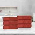 thumbnail image 1 of BNM Turkish Cotton Jacquard and Solid Towel Set of 6, Maroon, 1 of 6