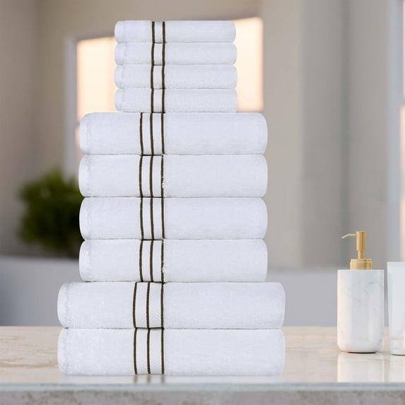 BNM Turkish Cotton Luxury 10 Piece Towel Set, Latte