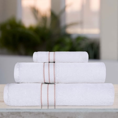 BNM Turkish Cotton Luxury 3 Piece Towel Set, Tea Rose
