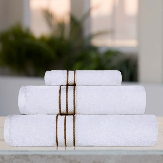 BNM Turkish Cotton Luxury 3 Piece Towel Set, Toast
