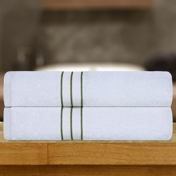 BNM Turkish Cotton Luxury Bath Sheet Set of 2, Forest Green