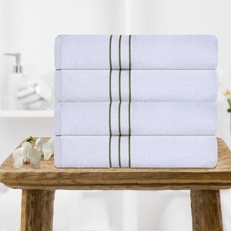 BNM Turkish Cotton Luxury Bath Towels, Set of 4, Forest Green