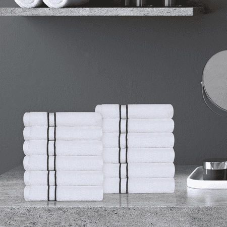 BNM Turkish Cotton Luxury Washcloth Set of 12, Latte