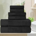 thumbnail image 1 of BNM Turkish Cotton Solid Towel Set of 6, Black, 1 of 6