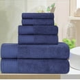 thumbnail image 1 of BNM Turkish Cotton Solid Towel Set of 6, Navy Blue, 1 of 6
