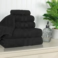 thumbnail image 1 of BNM Ultra-Soft Cotton 6 Piece Assorted Towel Set, Black, 1 of 9