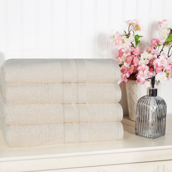 BNM Ultra-Soft Cotton Assorted Towels (Set of 4), Ivory