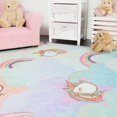 thumbnail image 1 of BNM Unicorn Kids Indoor Area Rug, 3' x 5', Turquoise, 1 of 12