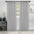 thumbnail image 1 of BNM Venetian Damask Jacquard Curtains, Set of 2, 52" x 96", Nickel, 1 of 5