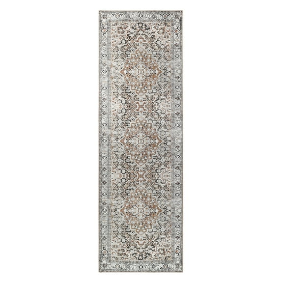 BNM Vintage Medallion Indoor Area Rug, 2' 6" x 7' 6", Mossy Gold