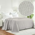 thumbnail image 1 of BNM Waffle Weave Honeycomb Knit Cotton Blanket, Full/ Queen, Silver, 1 of 6