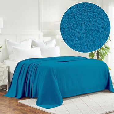 Dawton Hill Waffle Weave Honeycomb Knit Cotton Blanket – Soft Textured All-Season – Rectangle