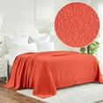 thumbnail image 1 of BNM Waffle Weave Honeycomb Knit Cotton Blanket, King, Coral, 1 of 6