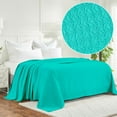 thumbnail image 1 of BNM Waffle Weave Honeycomb Knit Cotton Blanket, Throw Size, Turquoise, 1 of 6