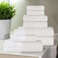 thumbnail image 1 of BNM Yarn Dyed Cotton 9 Piece Towel Set, Stone-White, 1 of 13