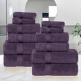 thumbnail image 1 of BNM Zero Twist Cotton 12 Piece Assorted Towel Set, Grape Seed, 1 of 10