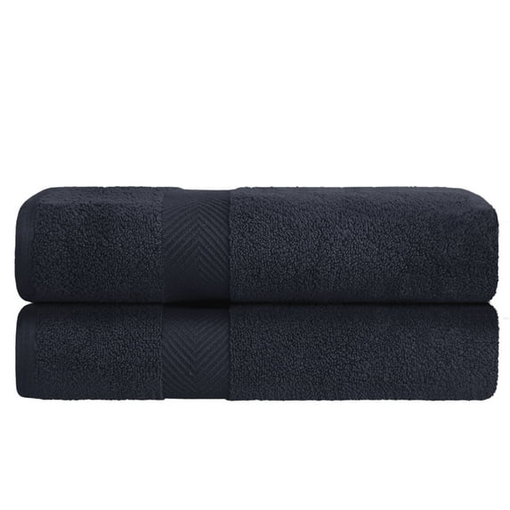 BNM Zero Twist Cotton Bath Sheets Set of 2, Black