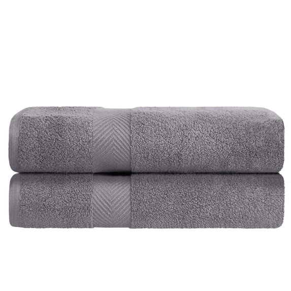 BNM Zero Twist Cotton Bath Sheets Set of 2, Gray