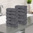 thumbnail image 1 of BNM Zero Twist Cotton Face Towel Washcloth Set of 12, Grey, 1 of 10