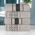 thumbnail image 1 of BNM Zero Twist Cotton Floral Bath Towel Set of 4 , Platinum, 1 of 19