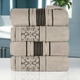 thumbnail image 1 of BNM Zero Twist Cotton Floral Bath Towel Set of 4 , Stone, 1 of 19