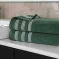 thumbnail image 1 of BNM Zero Twist Ribbed Cotton Bath Sheet Set of 2, Forest Green, 1 of 11