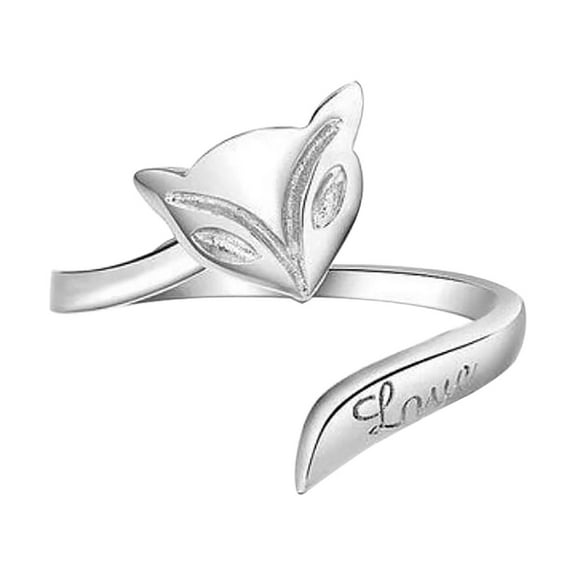 BNNG 1/2/5PCS Adjustable Crochet Rings Knitting Finger Loop Yarn Guide Holder Fox Weaving Hook Braided Open Thimble for DIY Craft Accessories Women Mother Grandma Present