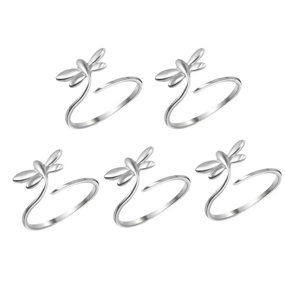 BNNG 1/2/5PCS Knitting Crochet Loop Ring for Fingers Metal Open Yarn Guide Crochet Rings Adjustable Braided Faster Knitting Thimbles Holders Accessories for Crochet Mother Grandma Gifts