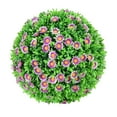 thumbnail image 1 of BNNG 10 Inch Topiary Balls Artificial Outdoor, Faux Greenery Balls with Pink Flowers, Fake Plant Sphere, Round Artificial Plant Balls for Front Door, Porch, Backyard, Balcony, Home Décor, 1 of 9