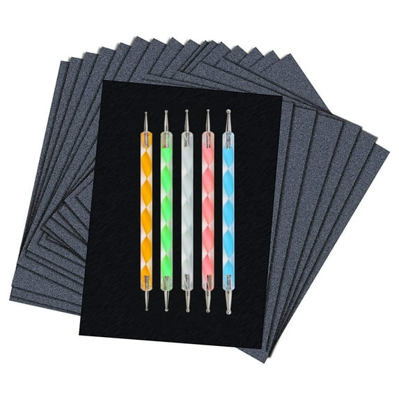 BNNG 100 Sheets Black Carbon Paper for Tracing On Fabric | Carbon Paper for Tracing on Wood & Canvas, Tracing Paper for Drawing Sewing Patterns, 5 Stylus, Graphite Transfer Paper
