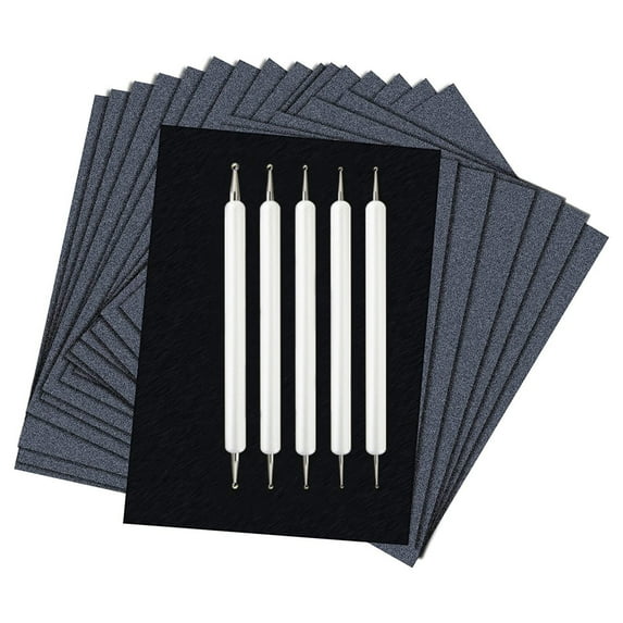 BNNG 100 Sheets Black Carbon Paper for Tracing On Fabric | Carbon Paper for Tracing on Wood & Canvas, Tracing Paper for Drawing Sewing Patterns, 5 Stylus, Graphite Transfer Paper