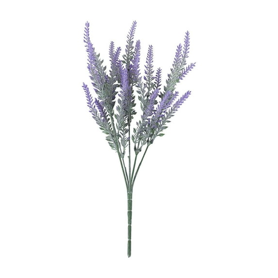 BNNG 12 Bundles Flowers Artificial Lavender Plastic Purple Flowers For Home Elegant Artificial Flower Wreaths For Front Door Silk Flower Bouquet With Crrystal Accents For Table Setting