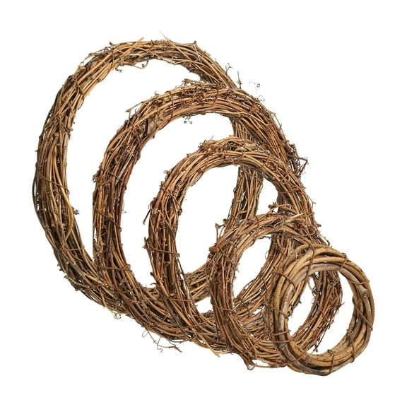 BNNG 16inch Large Natural Grapevine Wreath Rings Rattan Vine Branch Wreath Hoop for DIY Craft Wreath Christmas Easter Holiday Decoration Seasonal Decors (6 Sizes: 4/6/8/10/12/16 inch)
