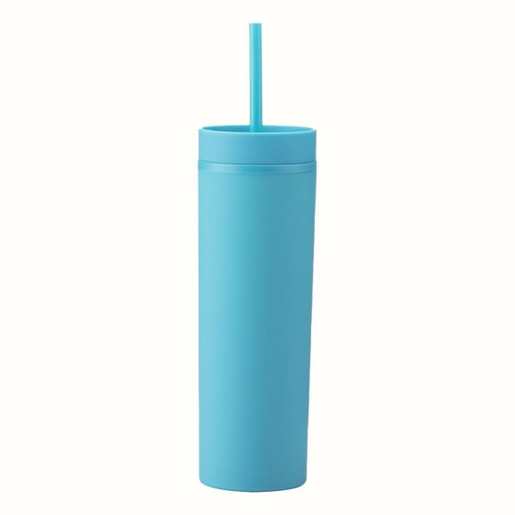 BNNG 16oz Slim Double Wall Tumbler with Straw Lid - BPA-Free Reusable Travel Mug for Coffee/Water, Leakproof 450ml Cup for Gym/Commute | 20 Color Options