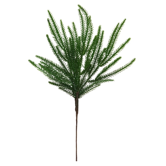 BNNG 18 Inch Christmas Norfolk Pine Stems, Real Touch Faux Cedar Pine with Pine Cones Branches, Artificial DIY Greenery Stems Plastic Picks for Vase Indoor Outdoor Home Garden Décor