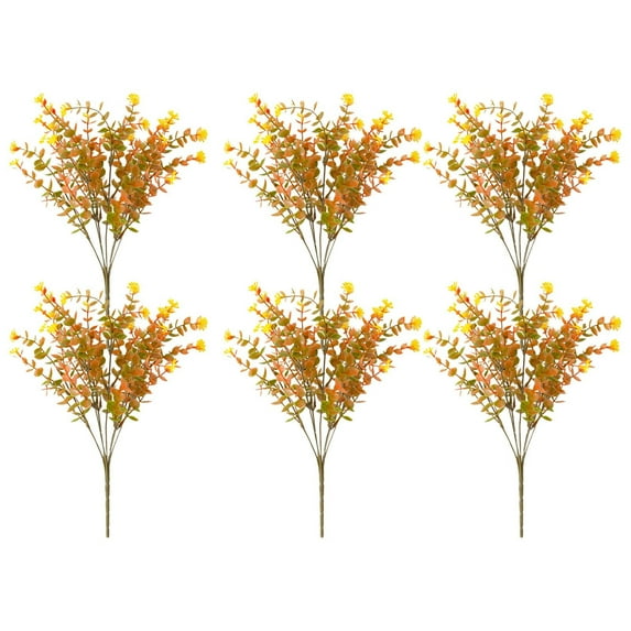 BNNG 2/4/6pcs Artificial Faux Fall Autumn Flowers Plants for Outdoor Outside Decoration, Bundles Fake Daisy Look Real for Front Door Porch Patio Yard Planter False Chrysanthemums Fall Decoration