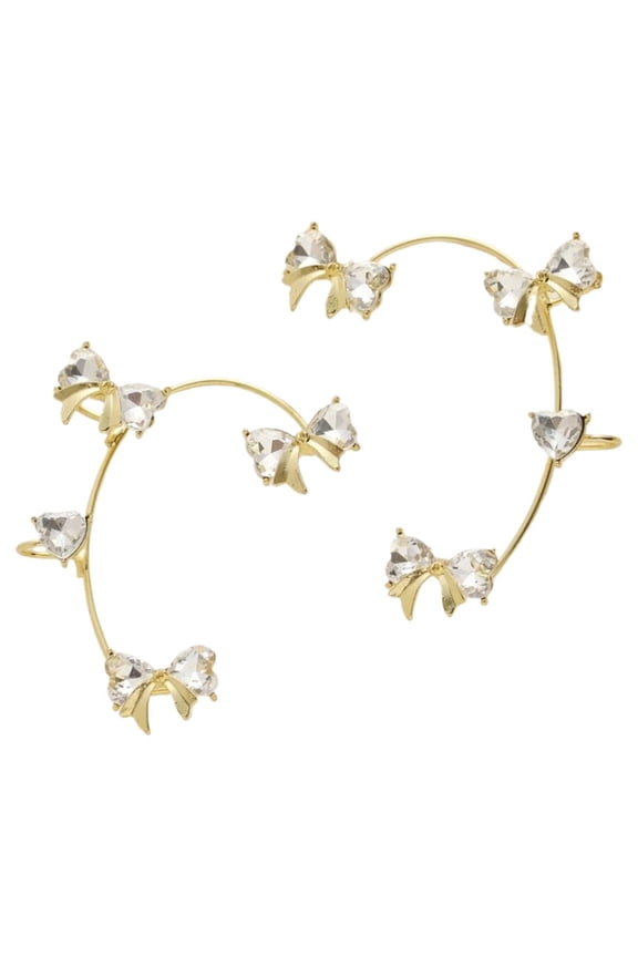 2 Pcs Butterfly Ear Cuff Earrings for Women Non Piercing Rhinestone Goth Fairy Elf Ear Cuff Butterfly Ear Wrap Earrings for Bridal Wedding Prom For Teen Butterfly Earrings Ear Non Piercing