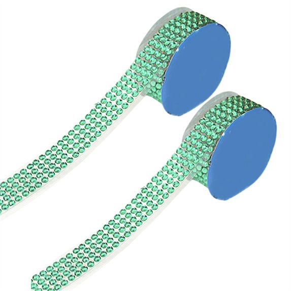 BNNG 2-Rolls Rhinestone Ribbon Self Adhesive Crystal Rhinestone, Glitter Bling Tape Sticker Self-Adhesive Colorful Sticker for DIY Scrapbooking Decorative Craft Gift Wrapping, Car DIY Decals